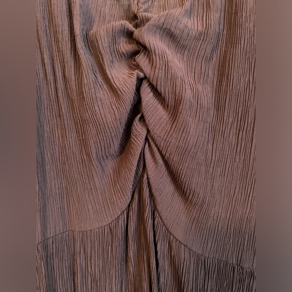 157- Brown V Neck Tiered Maxi Dress - Picture 6 of 12